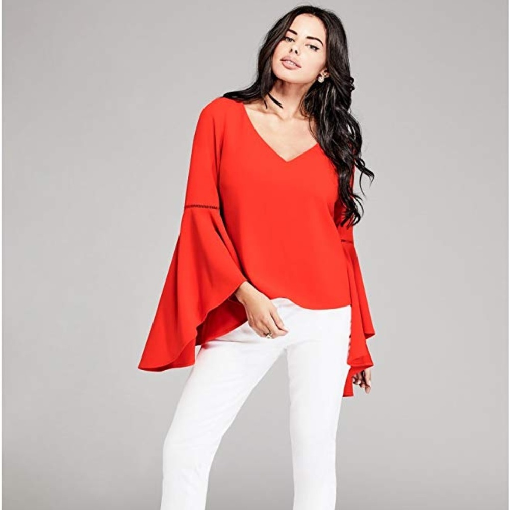 GUESS BY MARCIANO! NWT CLAUDINE BELL-SLEEVE TOP